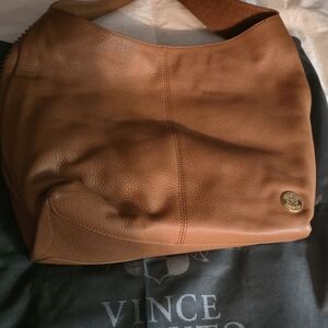 Vince Camuto Cognac Leather Shoulder Hobo